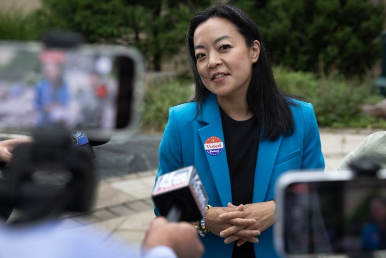 Wisconsin Gubernatorial Candidate Francesca Hong Casts Her Vote In State's Primary Election