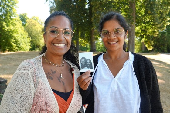 Indian-born women Meena Geltink and Minal Tijssen adopted separately as babies and raised near each other in the Netherlands reunite after a DNA test revealed they were biological sisters