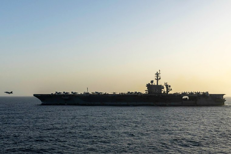 USS Abraham Lincoln in the Arabian Sea in April.