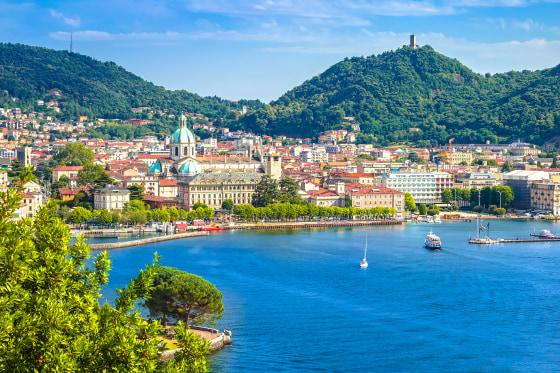 Town of Como waterfront and architecture view