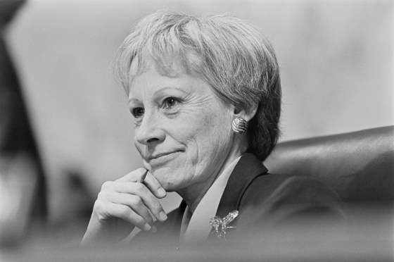 Close-up of Senator Nancy Kassebaum smiling