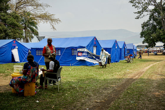 Health workers on site.