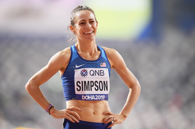 Jenny Simpson after competing in a race in 2019 